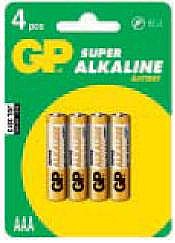 4 סוללות AAA אלקליין תוצרת GP 4 סוללות AAA אלקליין תוצרת GP